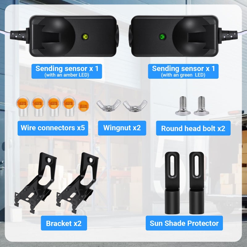FEITON Garage Door Sensor Beam Eyes with Bracket & Cover, Garage Door Safety Sensor Replacement Parts Compatible with Liftmaster/Sears/Craftsman After 1997 (41A5034, 801CB-P) - Image 2